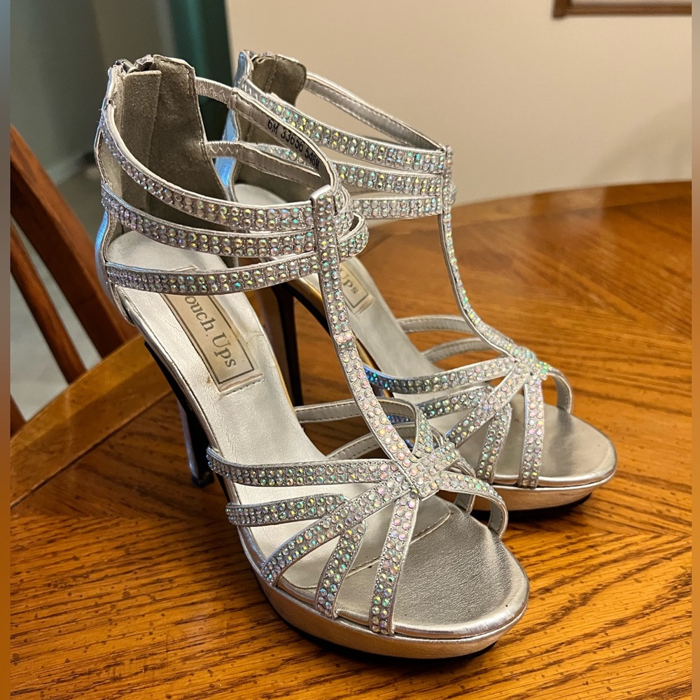 Touchups Silver Prom Heels